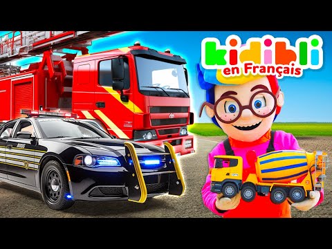 Les enfants jouent avec de gros véhicules | Les enfants font semblant de jouer ! ⛑ Kidibli