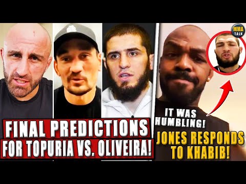 UFC Fighters PREDICT Ilia Topuria vs. Charles Oliveira; Jon Jones RESPONDS to Khabib's comments!
