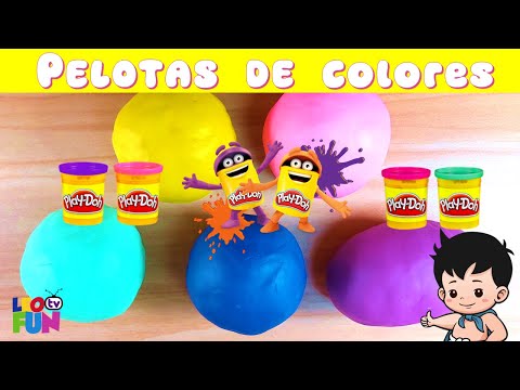 Pelotas de colores | Pelotas para niños | 🟡🟢Bolas🟣🔵  | Números para Niños | LeoFunTv