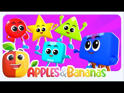 Five Little Shapes Jumping On The Bed Song + More Nursery Rhymes For Kids