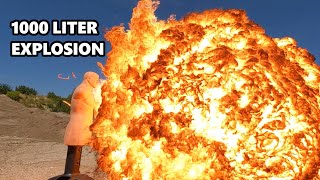 GASEXPLOSIONEN: 1000 Liter Acetylen & 150 L Knallgas  [𝟰𝗞] | JJChemistry