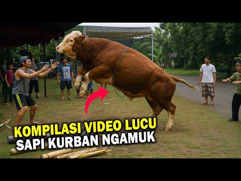 LUCU BANGET!!  Video Sapi Kurban Ngamuk dan Lepas Pada Idul Adha 2025