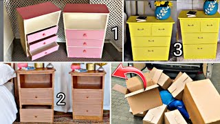 DIY COMO FAZER 3 IDEIAS 💡 GENIAIS USANDO CAIXAS DE PAPELÃO PARA FAZER CÔMODAS SUPER RESISTENTE