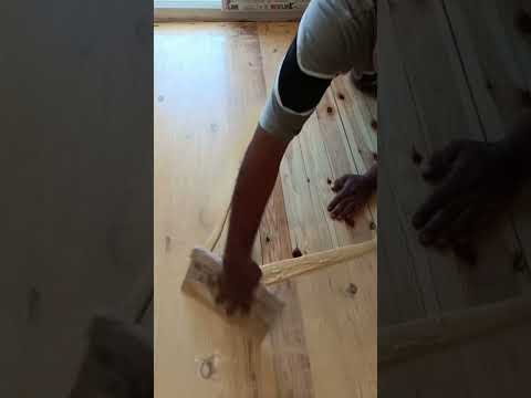 One of the processes of providing a protective layer for wooden floors. #shorts