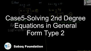 Case5-Solving 2nd Degree Equations in General Form Type 2