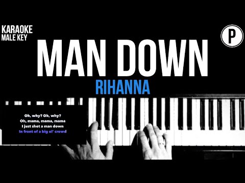 Rihanna – Man Down Karaoke MALE KEY Slower Acoustic Piano Instrumental Cover Walking Lyrics