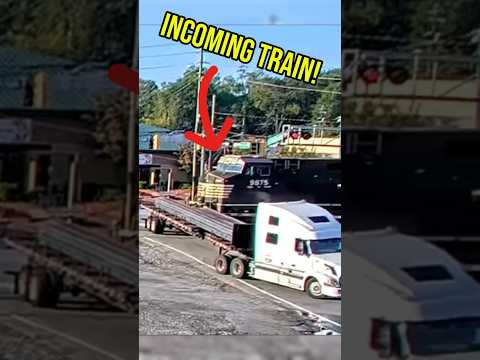 Truck STOPS On Tracks - Unfortunate Timing