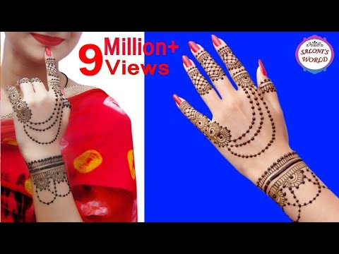 Latest Ornamental Jewellery Style Back Hand Henna Mehndi Designs by Jyoti Sachdeva .