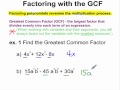 Factoring GCF Concepts and Techniques