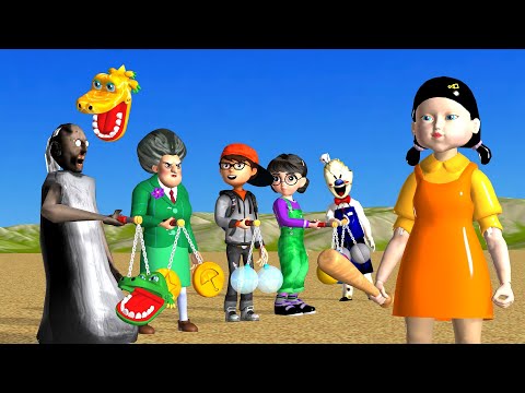 Scary Teacher 3D vs Squid Game Clackers Level Max 5 Times Challenge Nick and Granny Loser