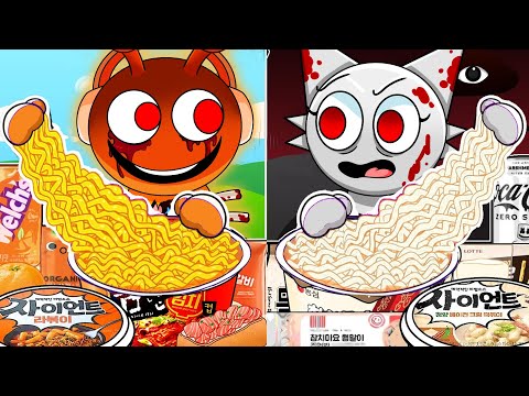 Incredibox Sprunki - ORANGE OREN vs WHITE WENDA Convenience Store ORANGE WHITE | Incredibox MUKBANG