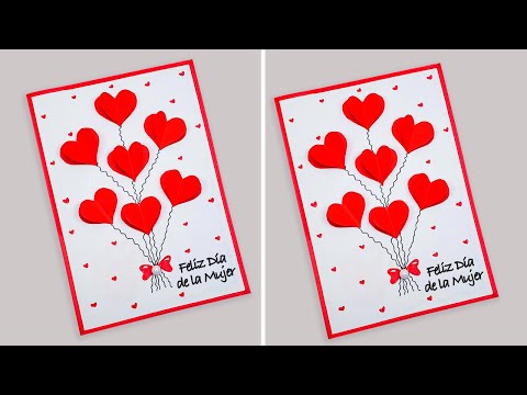 💘 Tarjeta del Día de la Madre/Mujer hecha a mano | Idea fácil y rápida para mamá 💌 #diy