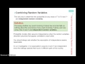 Transforming and Combining Random Variables