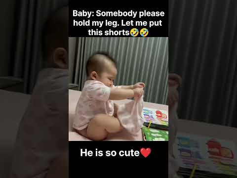 Baby trying to put on his shorts😂♥️|| #2025shorts