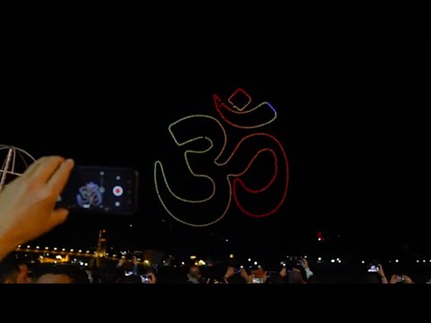 First Drone Show organized at the opening ceremony of the International Yog Festival at Rishikesh