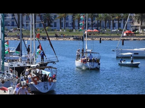 YouTube video thumbnail: Activists Claim Israeli Vessel Approached and Disrupted Gaza Flotilla