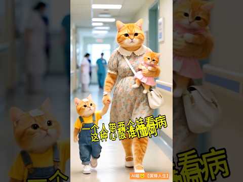 বিড়ালের মা বাচ্চাদের নিয়ে হাসপাতালে এলো 😞#shorts #cat