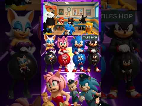 Scary Sonic Vs Scary Shadow Vs Scary Silver_Tiles Hop_shorts_coffindance