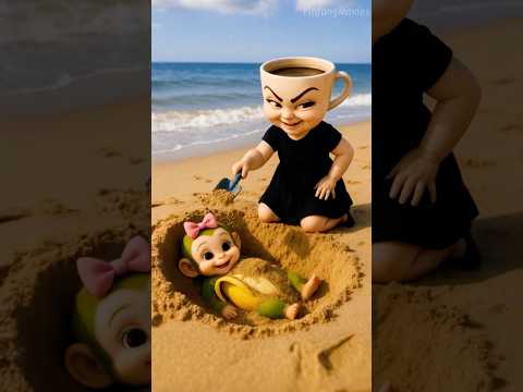 Capuchino buried little bananini,puppy rescued him #rescue #story #brainrot  #tungtungtungsahur #fyp