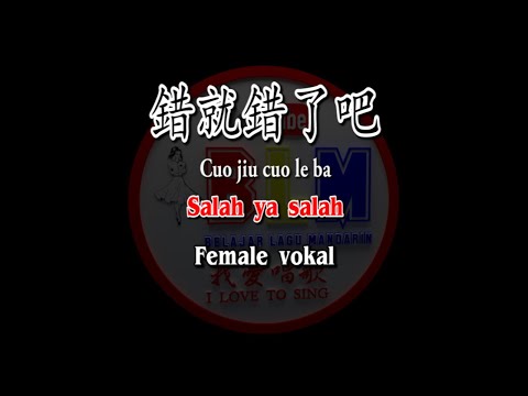 錯就錯了吧 – Cuo jiu cuo le ba – Female – Vokal – Terjemahan – Pinyin – Lyrics -Karaoke version available