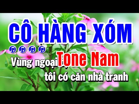 Karaoke Cô Hàng Xóm Nhạc Sống Tone Nam | Huỳnh Anh