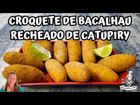 CROQUETE DE BACALHAU RECHEADO COM CATUPIRY / CROCANTE POR FORA E CREMOSO POR DENTRO