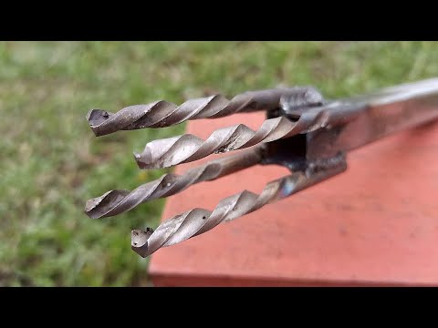 A great idea for houses and cottages made from old drill bits.