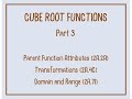 Exploring Cube Root Functions and Their Transformations