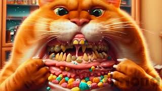 Sad Story 🙀😿 Cat Destroys His Teeth by Eating Candies #cat #cute #cutecat