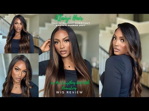 New Summer Wig!🔥Ombre Chestnut Brown Yaki Straight Wig Glueless Install +Multi styles Ft Klaiyi Hair