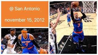 Carmelo Anthony 9 pts @ San Antonio Spurs Highlights (november 15, 2012)