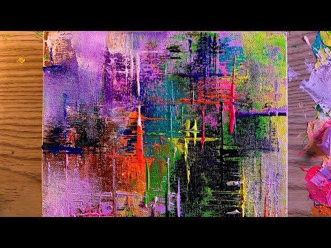 Colorful Abstract Painting / Fun With Acrylics / Creating Simple Textured Surface