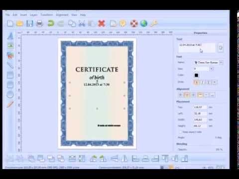 How to create and print a Certificate of Birth