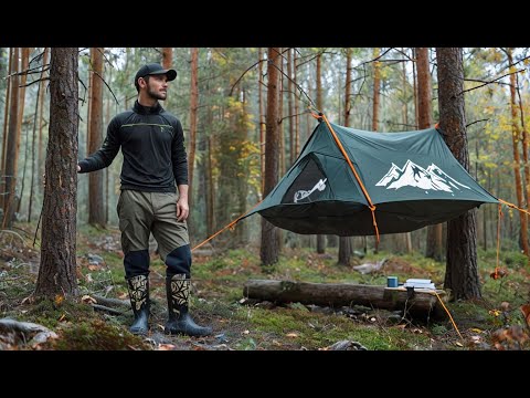 Camping with My Dog in the Woods - Silent Night in Hammock