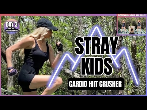 DAY 3 🔥 STRAY KIDS CARDIO HIIT CRUSHER 🔥HIGH/LOW IMPACT OR CHAIR | (스트레이 키즈) FACE THE MOUNTAIN