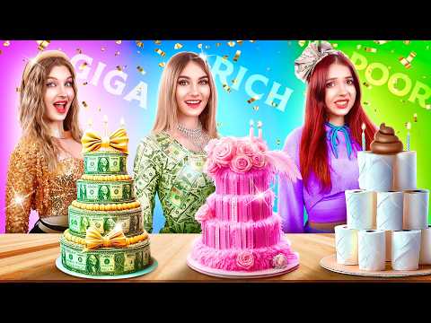 Rich vs Poor vs Giga Rich Girl! Who Threw The Best Birthday Party?
