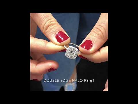 2.5 carat Cushion Cut Diamond Double Edge Halo