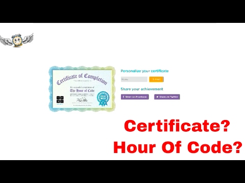 Printable Certificate Of Hour Code