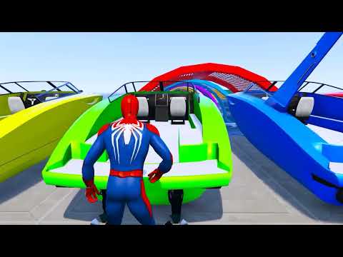 Superheroes Ride on Motorcycle Stunt Funny Moments ♥ Batman Racing With Spiderman