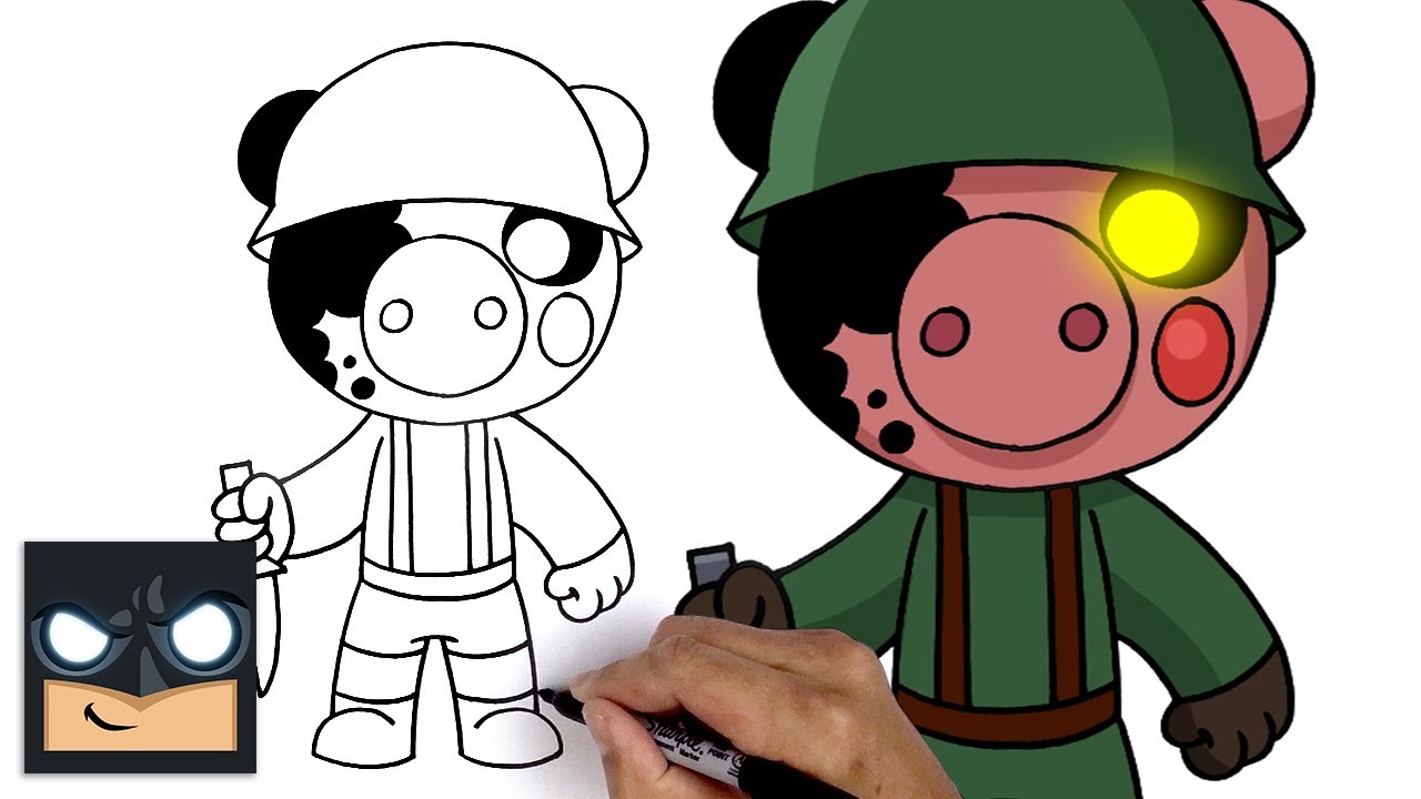 How To Draw Soldier - Roblox Piggy