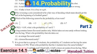 10th class math| Chapter 14🙋‍♂️| Probability💁| Exercise 14.1| Q no 3,4,5&6 |part 2|CBSE|NCERT|
