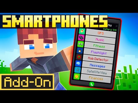 Working SMARTPHONES ADDON is AMAZING for Minecraft Bedrock Players