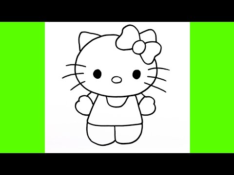 Çok Kolay Hello Kitty Resmi Nasıl Çizilir, Çocuklar İçin Öğretici Çizimler, Kolay Resim Çizimleri