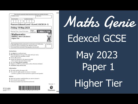 Edexcel Higher Paper 1 May 2023 Exam Walkthrough