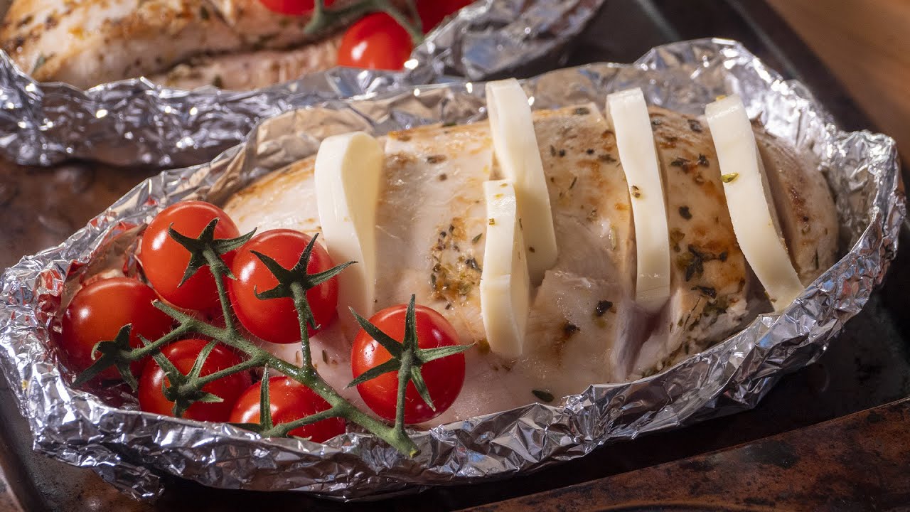 Сочная куриная грудка с сыром моцарелла запечная в духовке