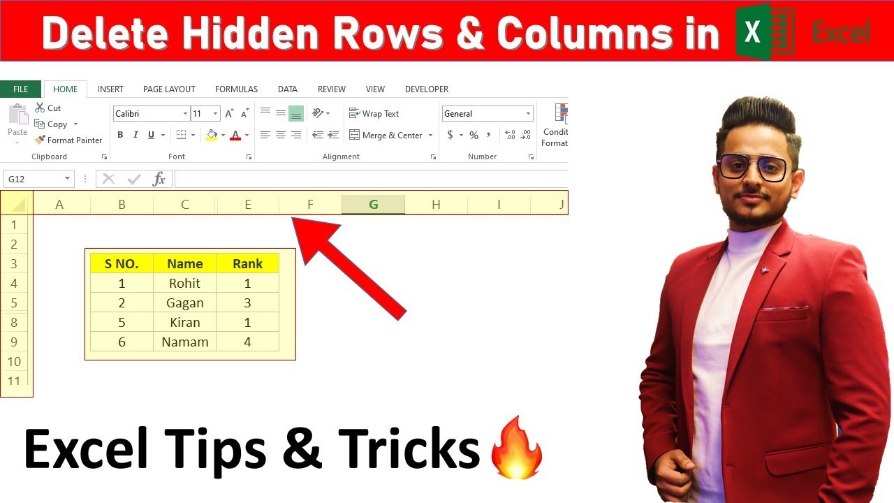 How To Delete Hidden Rows In Excel