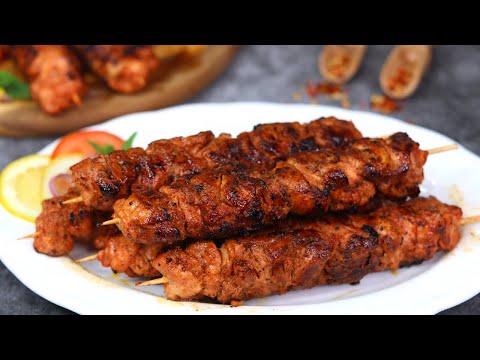 চুলায় তৈরি চিকেন শিক কাবাব / বিহারি কাবাব ( অল্প তেলে ঘরোয়া মসলায় তৈরি ) ॥ Chicken Seekh Kabab