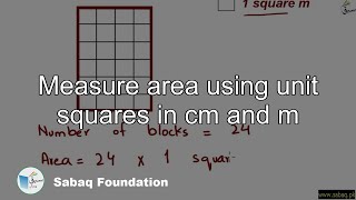 Measure area using unit squares in cm and m