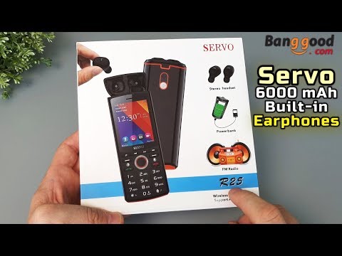 (ENGLISH) Servo R25 Phone with built-in wireless earphones and power bank