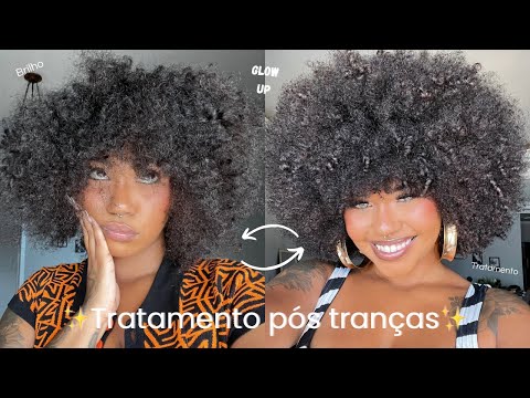 Recuperando o cabelo pós tranças ✨ Tratamento + finalização!